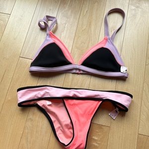 Victoria’s Secret pink/purple/black bikini